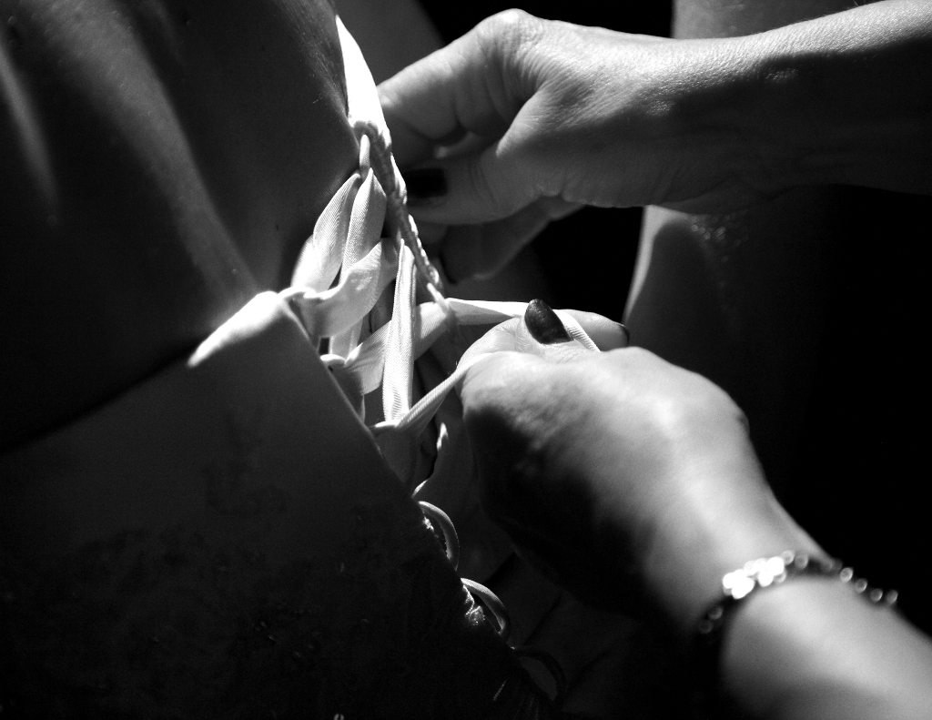 Brides preparation for the wedding ceremony