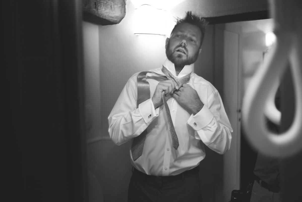 Groom getting ready for the wedding