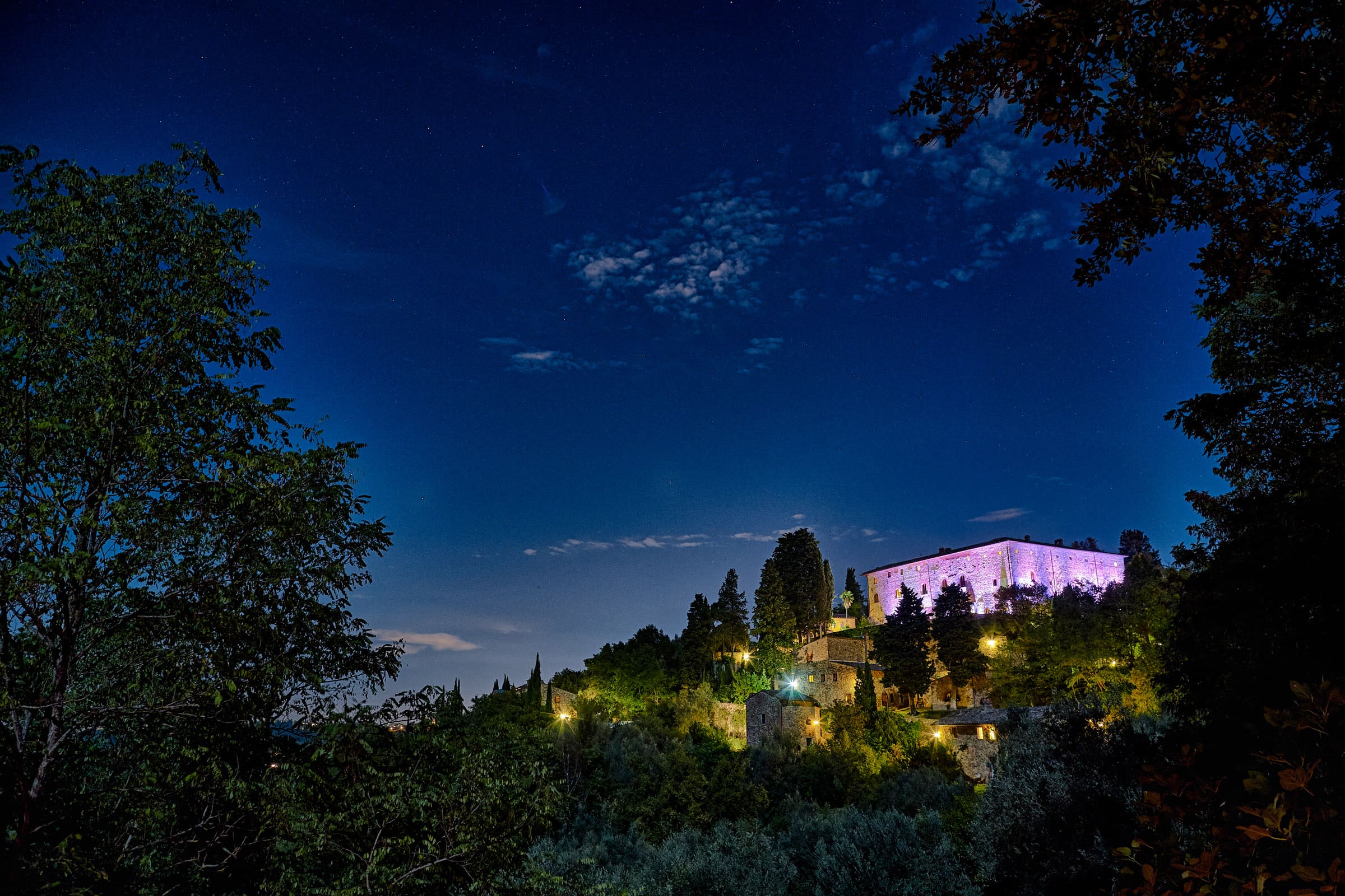Pink spots to illuminate ancient castle